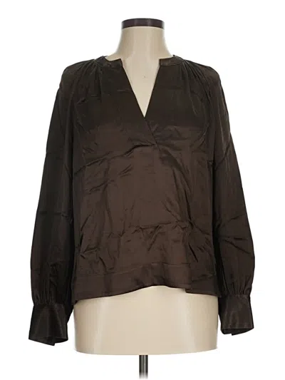 Pre-owned Rails 3/4 Sleeve Blouse In Brown