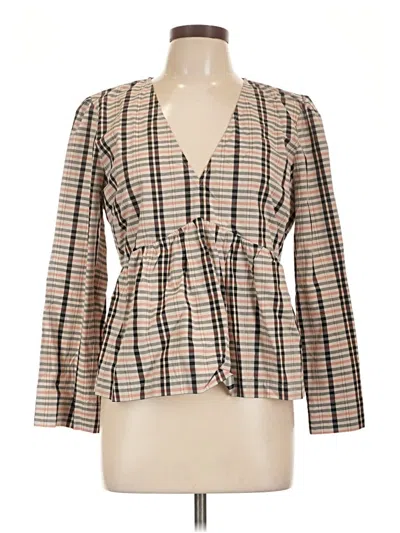 Pre-owned Rails 3/4 Sleeve Blouse In Brown