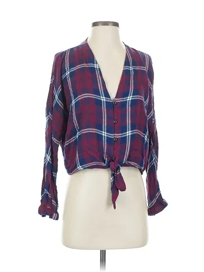 Pre-owned Rails 3/4 Sleeve Blouse In Burgundy
