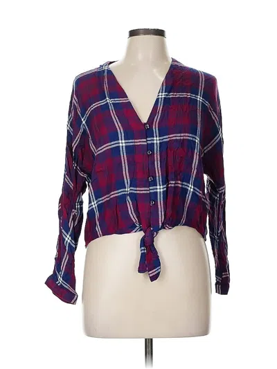 Pre-owned Rails 3/4 Sleeve Blouse In Burgundy