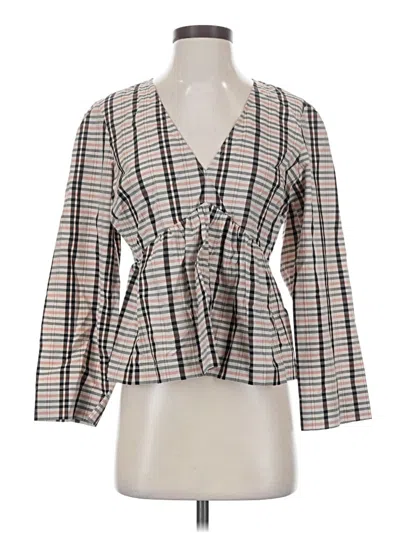 Pre-owned Rails 3/4 Sleeve Blouse In Tan