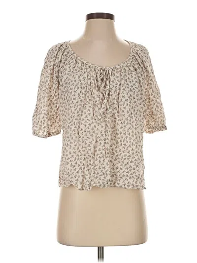 Pre-owned Rails 3/4 Sleeve Blouse In Tan
