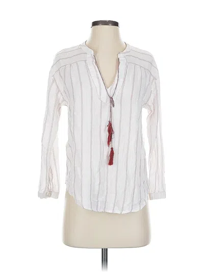 Pre-owned Rails 3/4 Sleeve Blouse In White