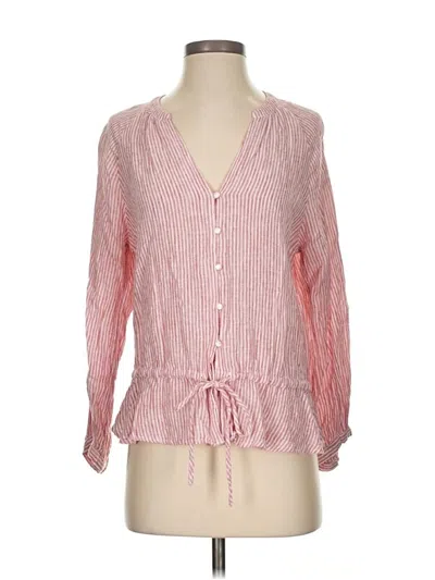 Pre-owned Rails 3/4 Sleeve Blouse In White