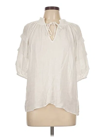 Pre-owned Rails 3/4 Sleeve Blouse In White