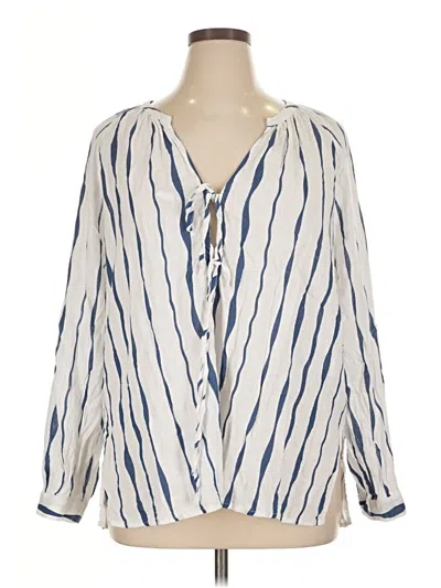 Pre-owned Rails 3/4 Sleeve Blouse In White