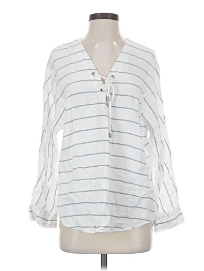 Pre-owned Rails 3/4 Sleeve Blouse In White