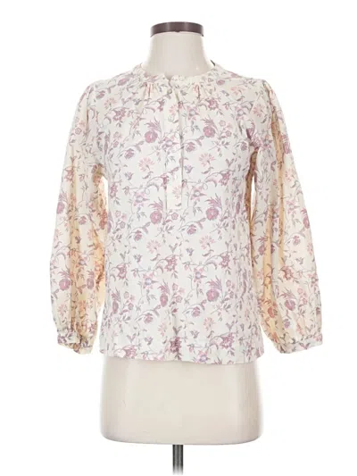 Pre-owned Rails 3/4 Sleeve Blouse In White