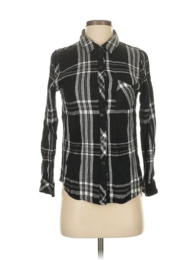 Pre-owned Rails 3/4 Sleeve Button Down Shirt In Black