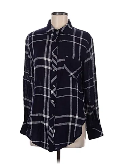 Pre-owned Rails 3/4 Sleeve Button Down Shirt In Black