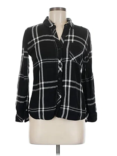 Pre-owned Rails 3/4 Sleeve Button Down Shirt In Black