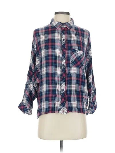 Pre-owned Rails 3/4 Sleeve Button Down Shirt In Blue