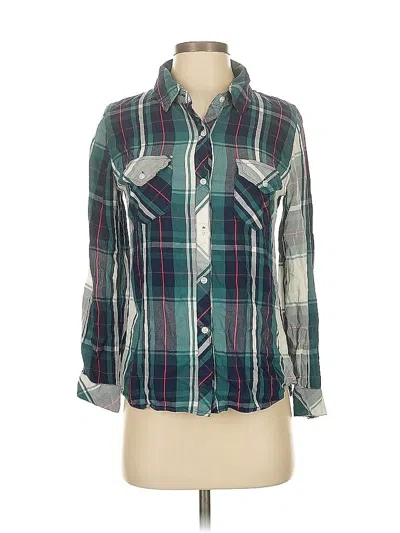 Pre-owned Rails 3/4 Sleeve Button Down Shirt In Blue