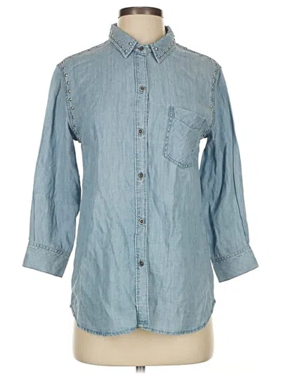 Pre-owned Rails 3/4 Sleeve Button Down Shirt In Blue