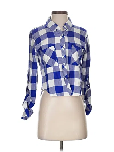 Pre-owned Rails 3/4 Sleeve Button Down Shirt In Blue