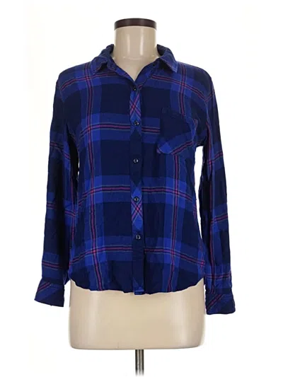 Pre-owned Rails 3/4 Sleeve Button Down Shirt In Blue