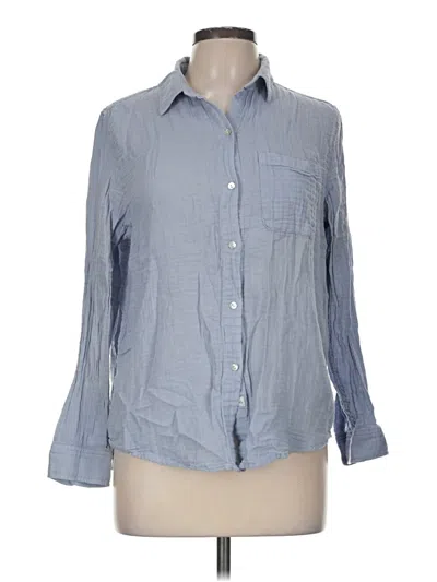 Pre-owned Rails 3/4 Sleeve Button Down Shirt In Blue