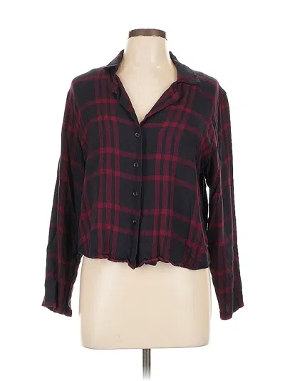 Pre-owned Rails 3/4 Sleeve Button Down Shirt In Burgundy