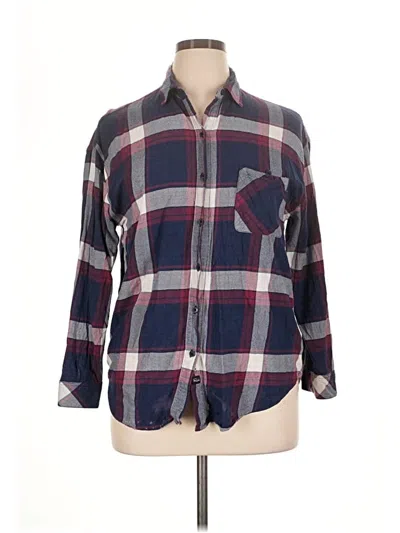 Pre-owned Rails 3/4 Sleeve Button Down Shirt In Burgundy