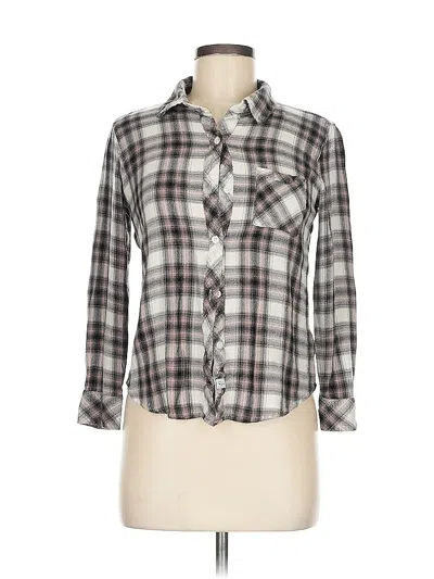 Pre-owned Rails 3/4 Sleeve Button Down Shirt In Gray