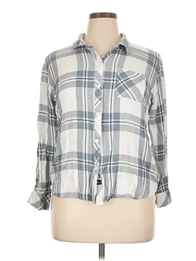 Pre-owned Rails 3/4 Sleeve Button Down Shirt In Gray