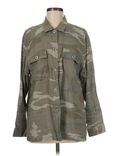 Pre-owned Rails 3/4 Sleeve Button Down Shirt In Gray