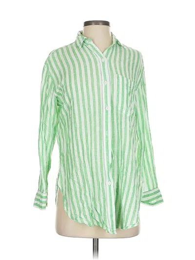 Pre-owned Rails 3/4 Sleeve Button Down Shirt In Green