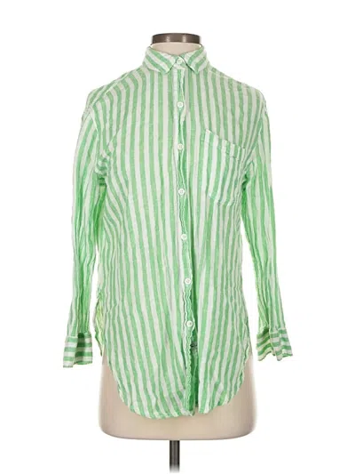 Pre-owned Rails 3/4 Sleeve Button Down Shirt In Green