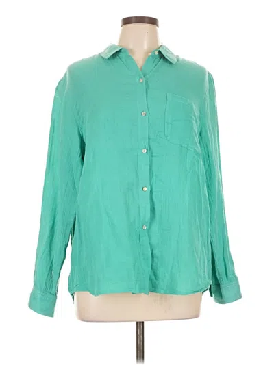Pre-owned Rails 3/4 Sleeve Button Down Shirt In Green