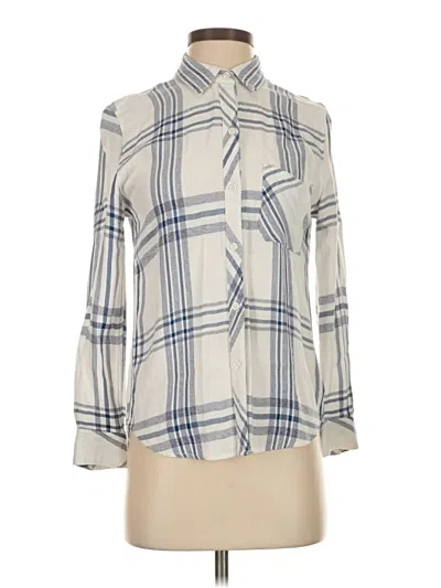 Pre-owned Rails 3/4 Sleeve Button Down Shirt In Ivory