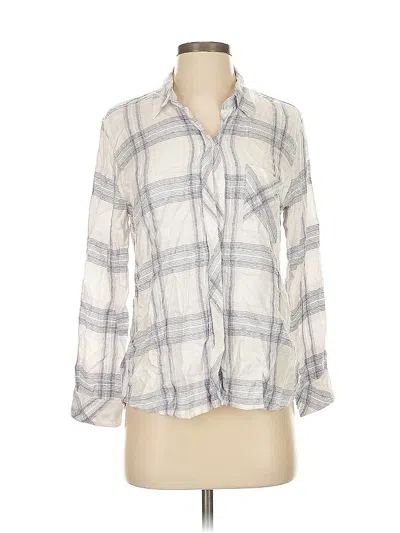 Pre-owned Rails 3/4 Sleeve Button Down Shirt In White