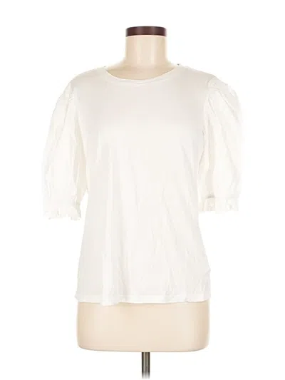 Pre-owned Rails 3/4 Sleeve Top Ivory Crew Neck Tops In White