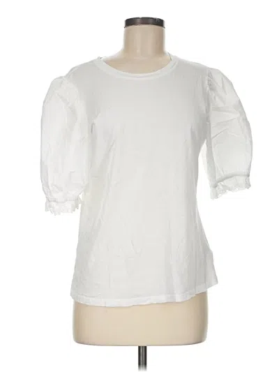 Pre-owned Rails 3/4 Sleeve Top White Crew Neck Tops