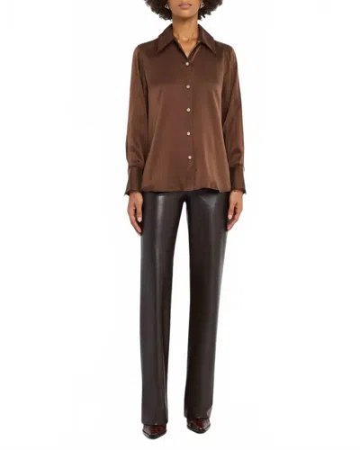 Rails Abbey Frayed Shirt In Espresso In Brown