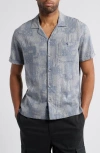 Rails Ace Bandana Print Short Sleeve Linen Blend Button-up Shirt In Patchwork Bandana