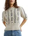 Rails Addy Textured Elbow Sleeve Sweater In Oatmeal Navy