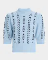 Rails Addy Cable-knit Short-sleeve Sweater In Blue