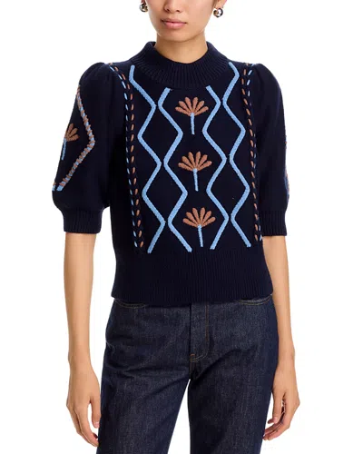 Rails Addy Cable Stitch Sweater In Blue