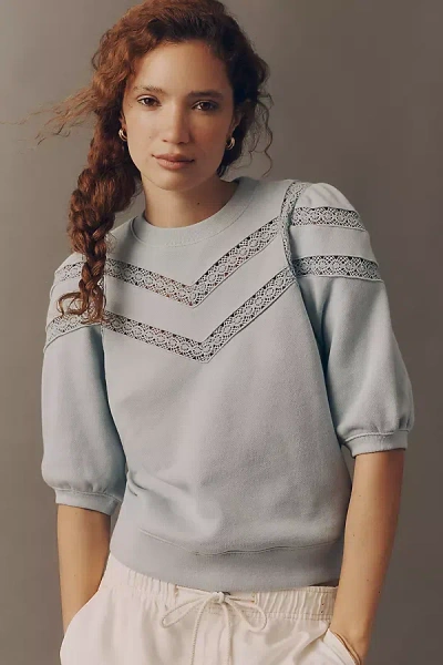 Rails Adria Cotton Puff-sleeve Sweater In Blue