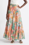 RAILS AGATHA FLORAL TIERED COTTON MAXI SKIRT