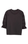 Rails Aggy Lace Trim Knit Top In Brown