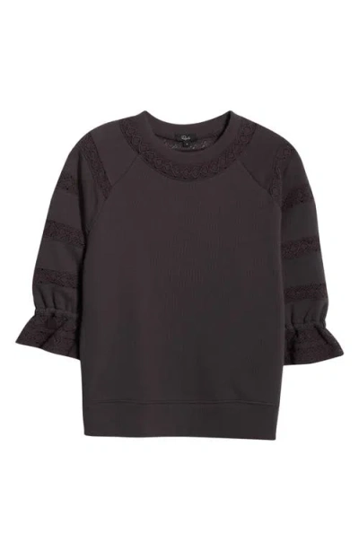 Rails Aggy Lace Trim Knit Top In Brown