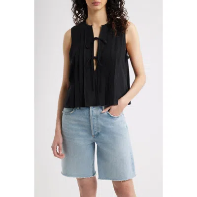 Rails Aja Pleat Sleeveless Top In Black