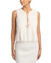 Rails Aja Pleat Sleeveless Top In White