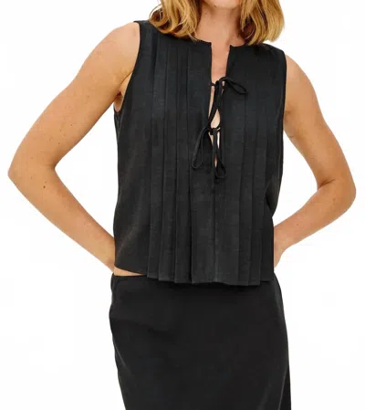 Rails Aja Pleat Sleeveless Top In Black