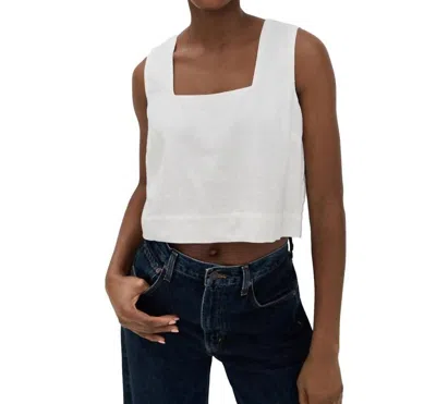 Rails Akira Boxy Cropped Top In White Linen