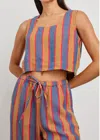 Rails Akira Stripe Linen Crop Tank In Multi