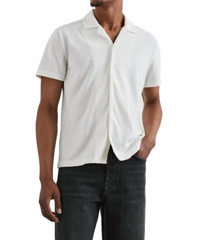 Rails Alain Pique Short Sleeve Shirt In Dove In White