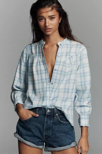 Rails Alanna Cotton Buttondown Shirt In Blue