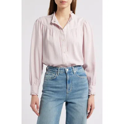 Rails Alanna Ruffle Denim Snap-up Shirt In Dusty Rose